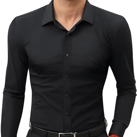 Alimens&Gentle Dress Shirts 16-Way Stretch Slim Fit Long Sleeve Button Down Business Casual Shirts Wrinkle Free Traveler Shirts Top Menswear sohochic style