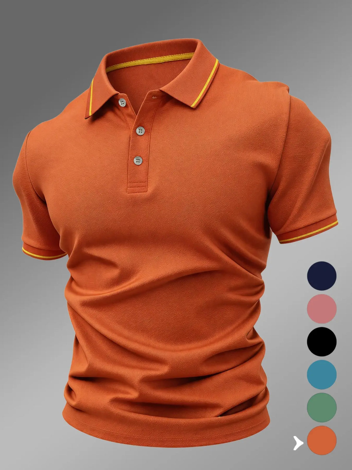 New Men's Polo Shirt 2026, Polo Style Elastic Casual Geometric Pattern, Fitted Comfortable Breathable Summer Polos, All-Season High-Quality Polo Top, Menswear