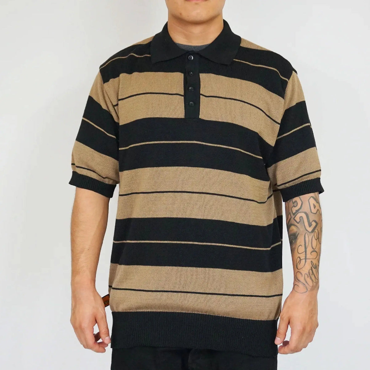 FB County Men's Charlie Brown Shirts FBCOUNTY Stripe Short Sleeve Shirt Casual Polo Shirt Collard Shirts Casual Chicano Biker Car Show Fashion Hip Hop