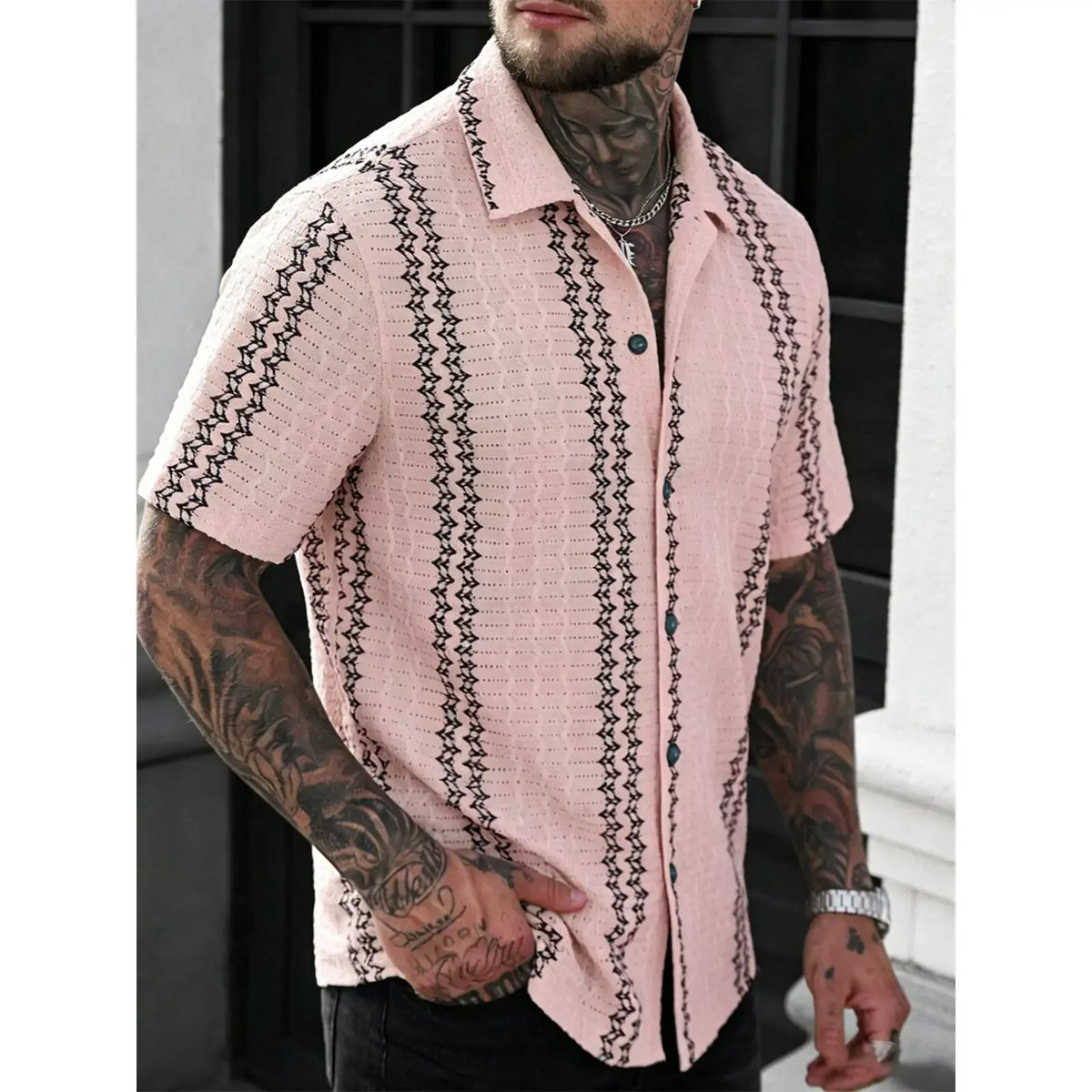 Fashion plaid shirt — stylish and elegant men’s plaid shirt; casual and versatile; quick-drying golf fabric; comfortable cotton blend; trendy hooded design; holiday limited edition; men’s stretch long-sleeve formal shirt; summer menswear; polo shirt; Crim