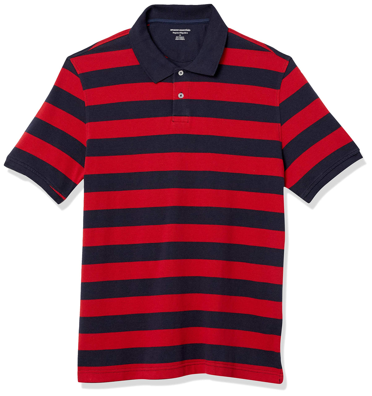 Amazon Essentials Men's Regular-Fit Cotton Pique Polo Shirt, Short Sleeve (Available in Big & Tall)