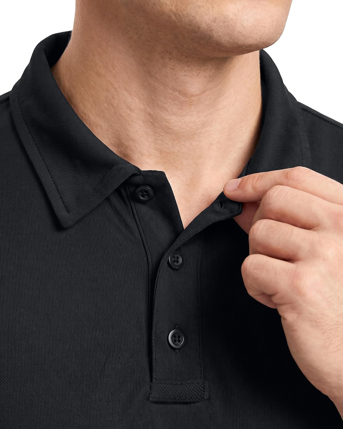Breathable Pique Jersey Mens Polo Shirt UPF 50+ Quick Dry Performance