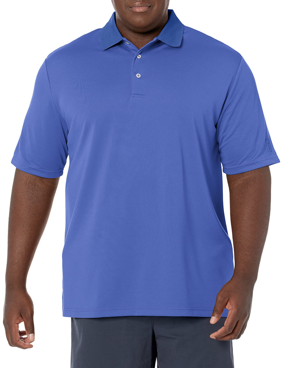 PGA Tour Men's Airflux Solid Mesh Short Sleeve Classic Golf Polo Shirt