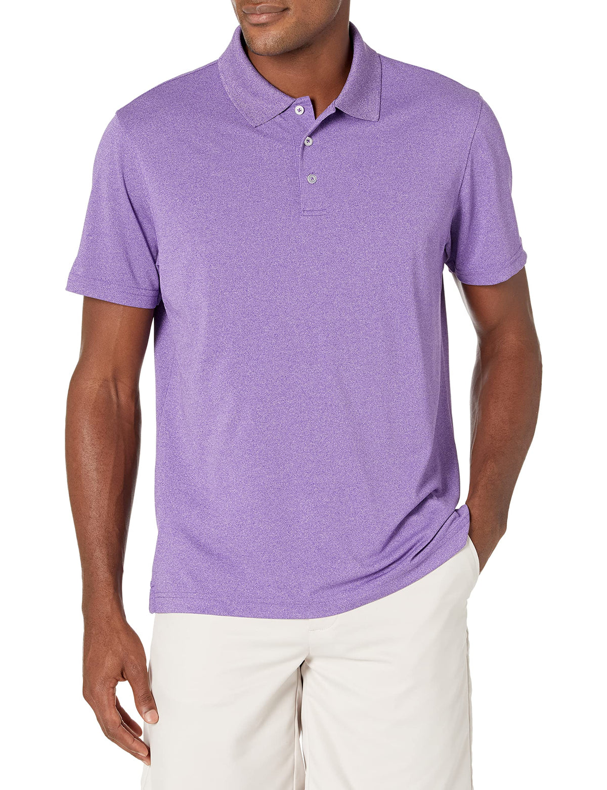 Amazon Essentials Men's Moisture Wicking Golf Polo Shirt, Short Sleeve, Slim-Fit, Quick-Dry, Active Wear