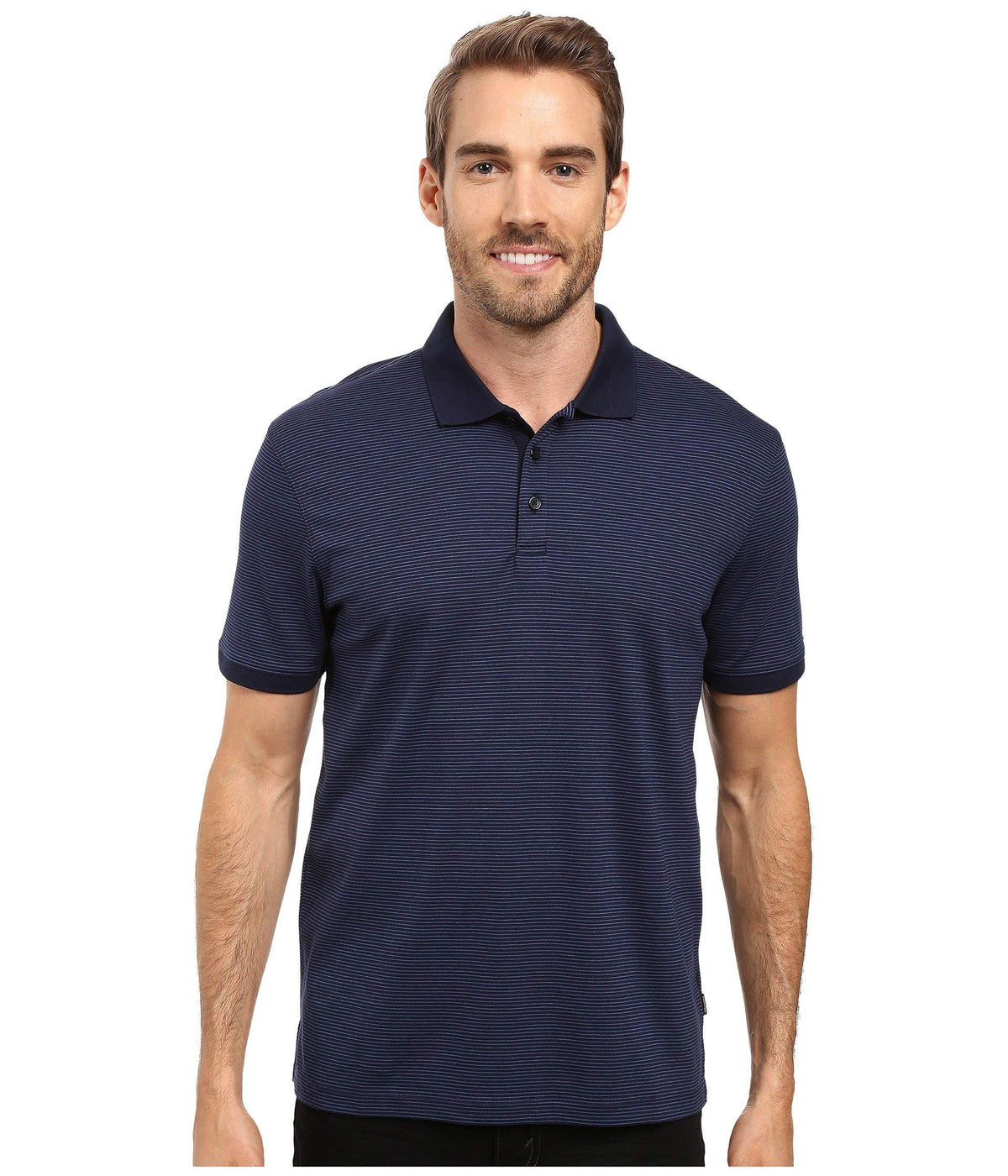 Calvin Klein Men's Liquid Touch Polo Stripe with UV Protection