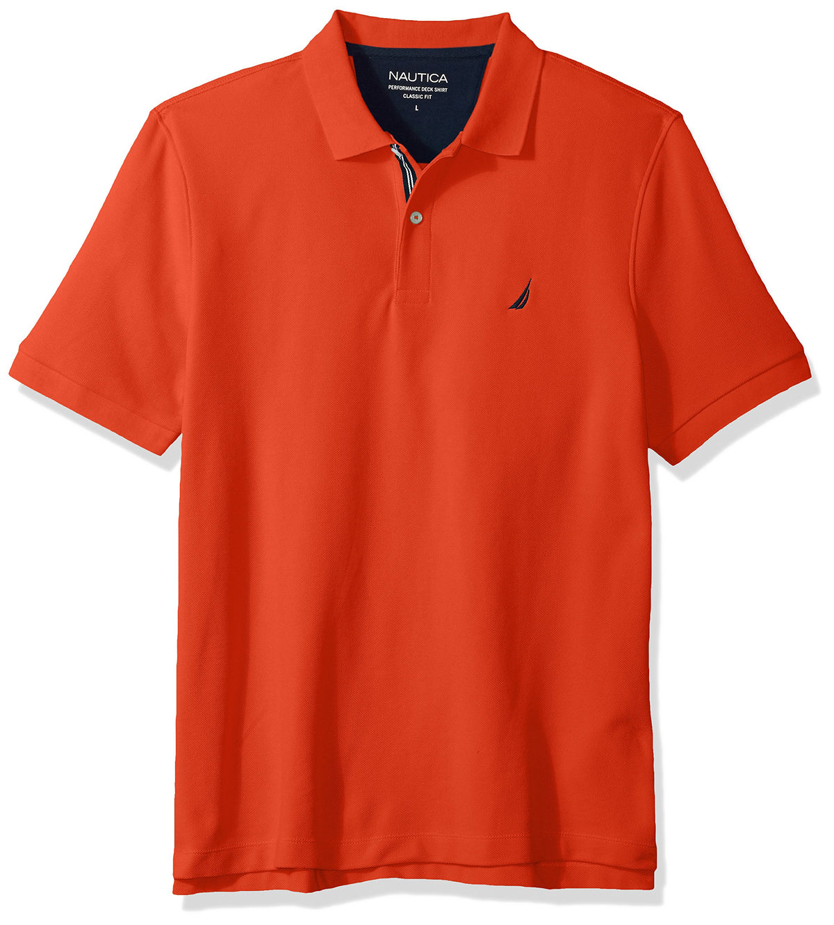 Nautica Men's Classic Short Sleeve Solid Performance Deck Polo Shirt