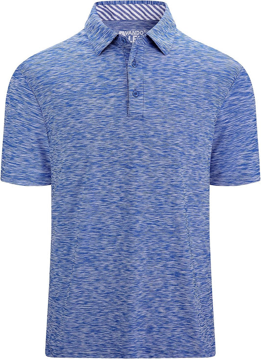 Alex Vando Mens Golf Shirt Moisture Wicking Quick-Dry Short Sleeve Polo