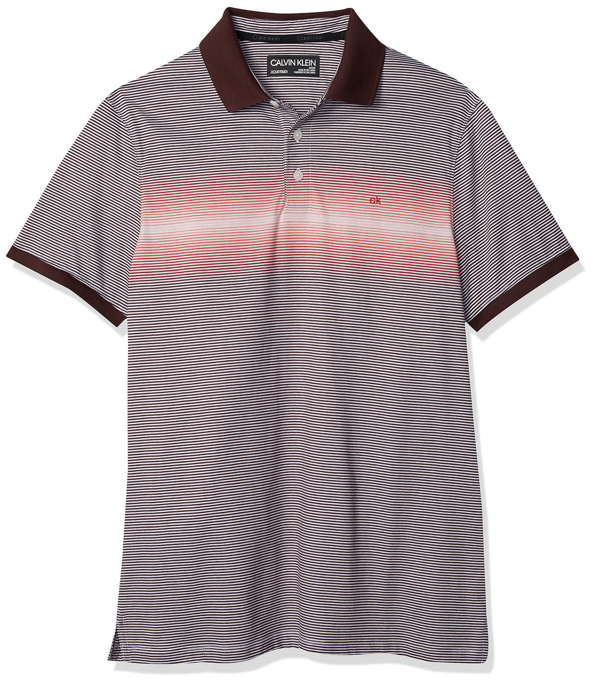 Calvin Klein Men's Liquid Touch Polo Stripe with UV Protection