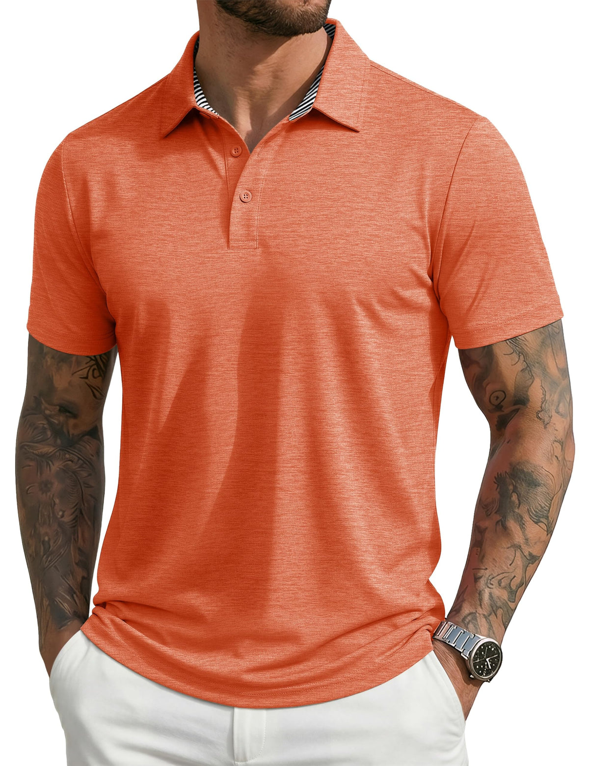 MAGCOMSEN Men's Short Sleeve Polo Golf Shirts 3-Button Moisture Wicking Athletic T-Shirts Casual Collared Shirt