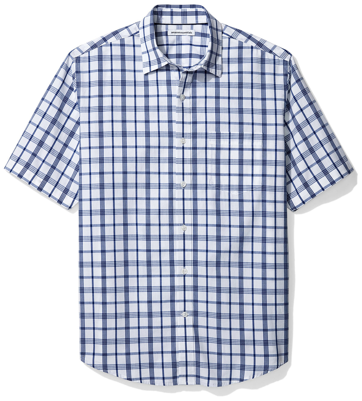 Amazon Essentials Men's Regular-Fit Short-Sleeve Poplin Shirt, Collared, Washed