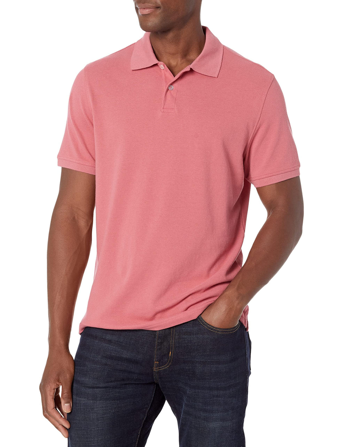 Amazon Essentials Men's Short Sleeve Slim-Fit Cotton Pique Polo Shirt, Breathable Collared