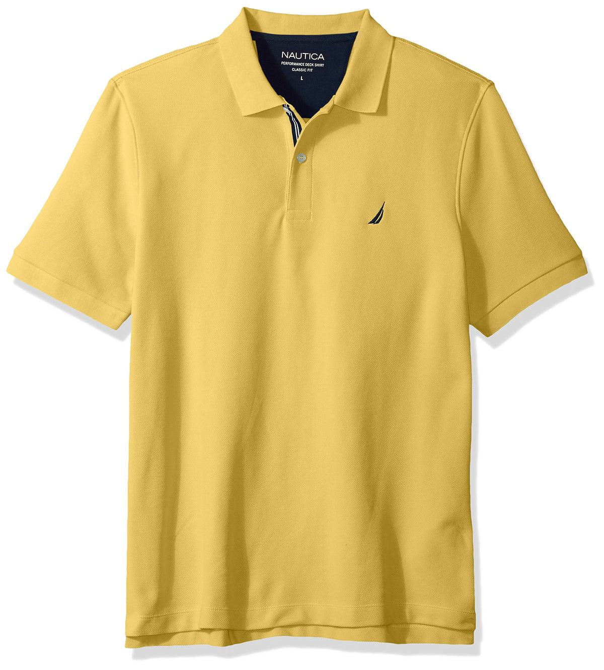 Nautica Men's Classic Short Sleeve Solid Performance Deck Polo Shirt