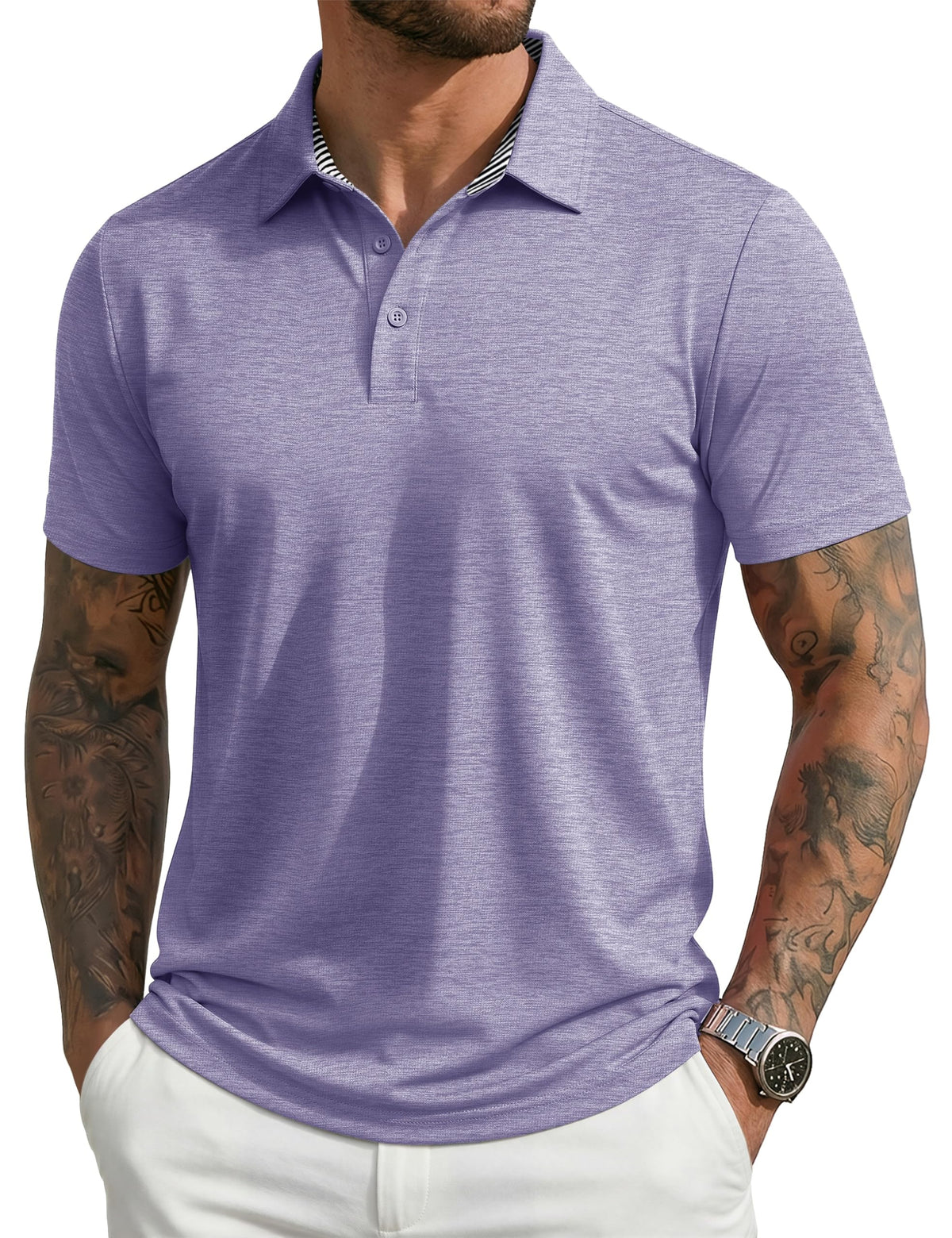 MAGCOMSEN Men's Short Sleeve Polo Golf Shirts 3-Button Moisture Wicking Athletic T-Shirts Casual Collared Shirt