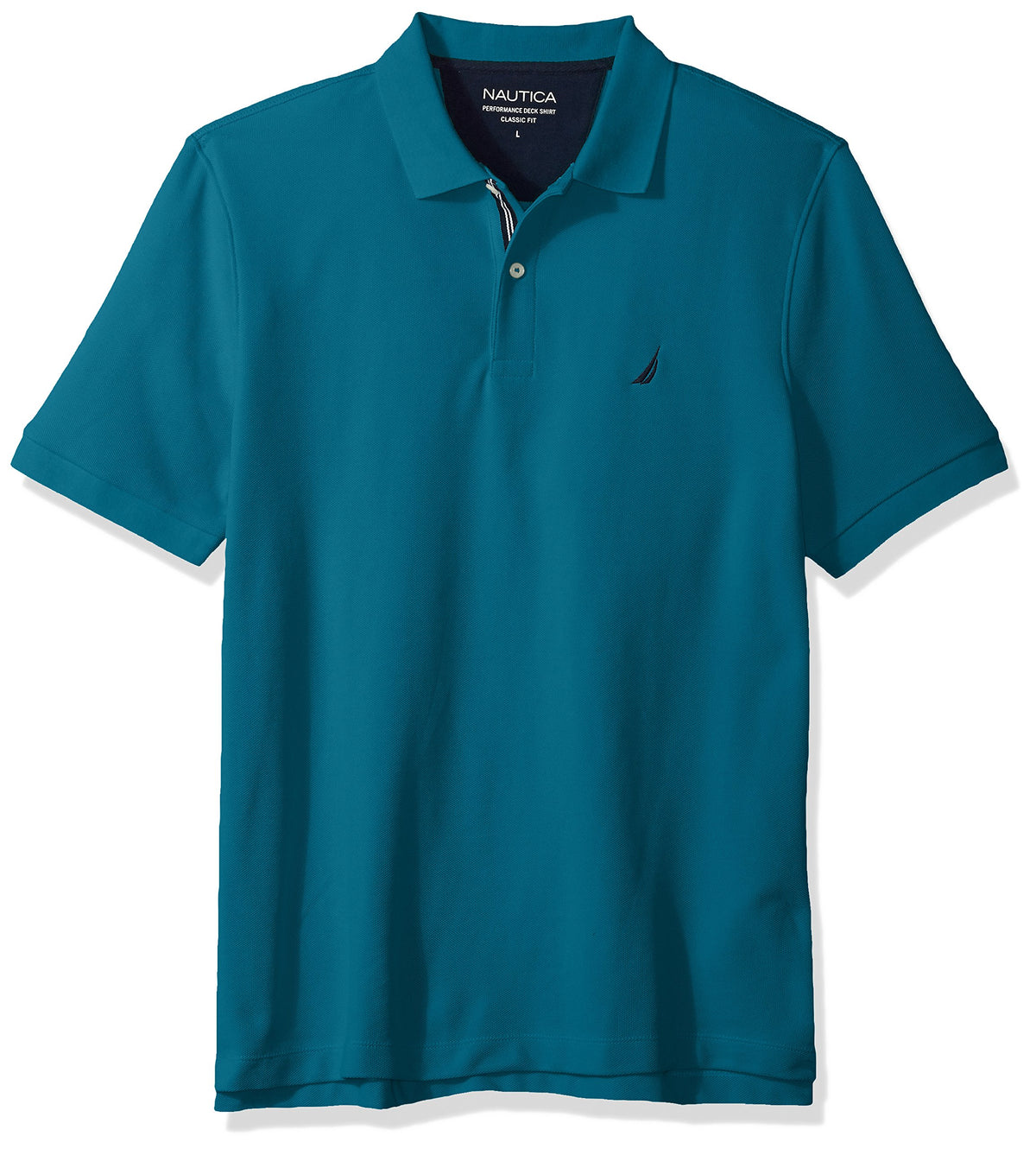 Nautica Men's Classic Short Sleeve Solid Performance Deck Polo Shirt