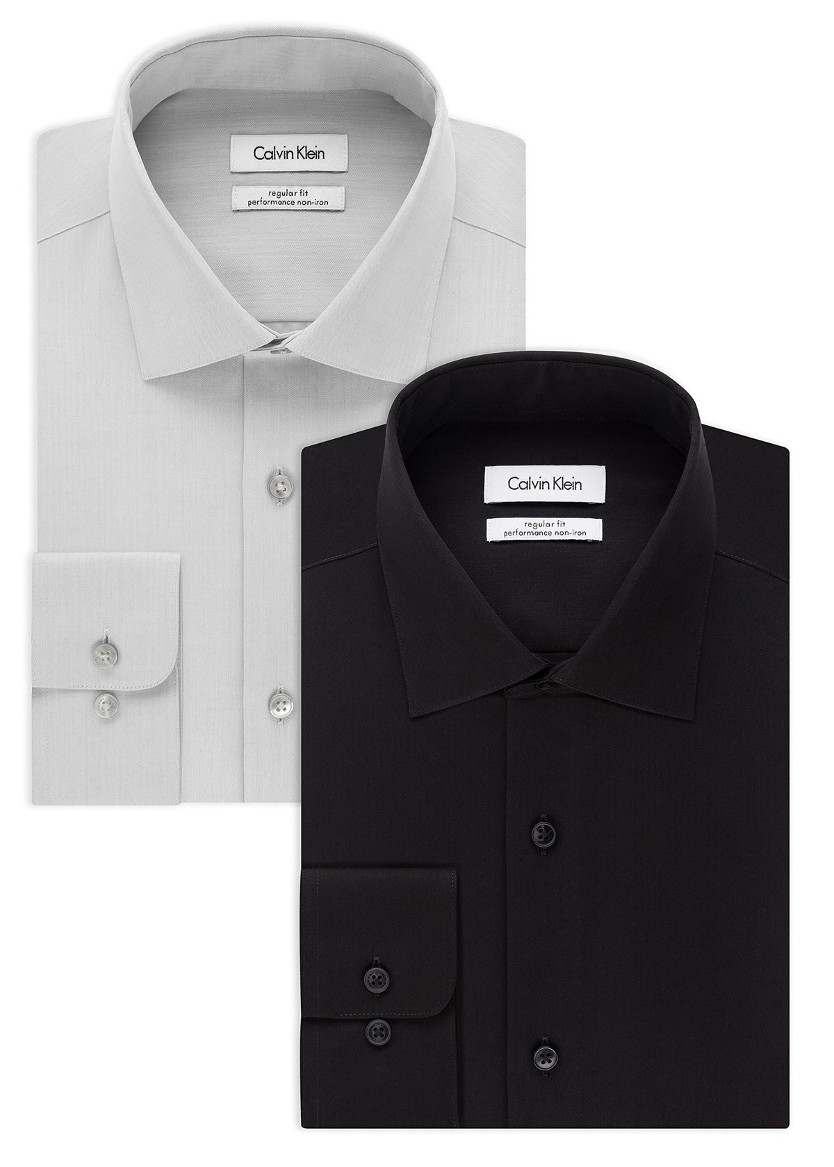 Calvin Klein Men's Slim Fit Non-Iron Herringbone Dress Shirt