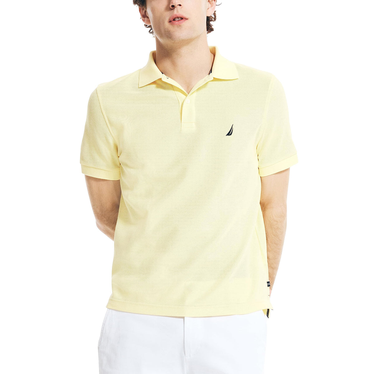 Nautica Men's Classic Short Sleeve Solid Performance Deck Polo Shirt