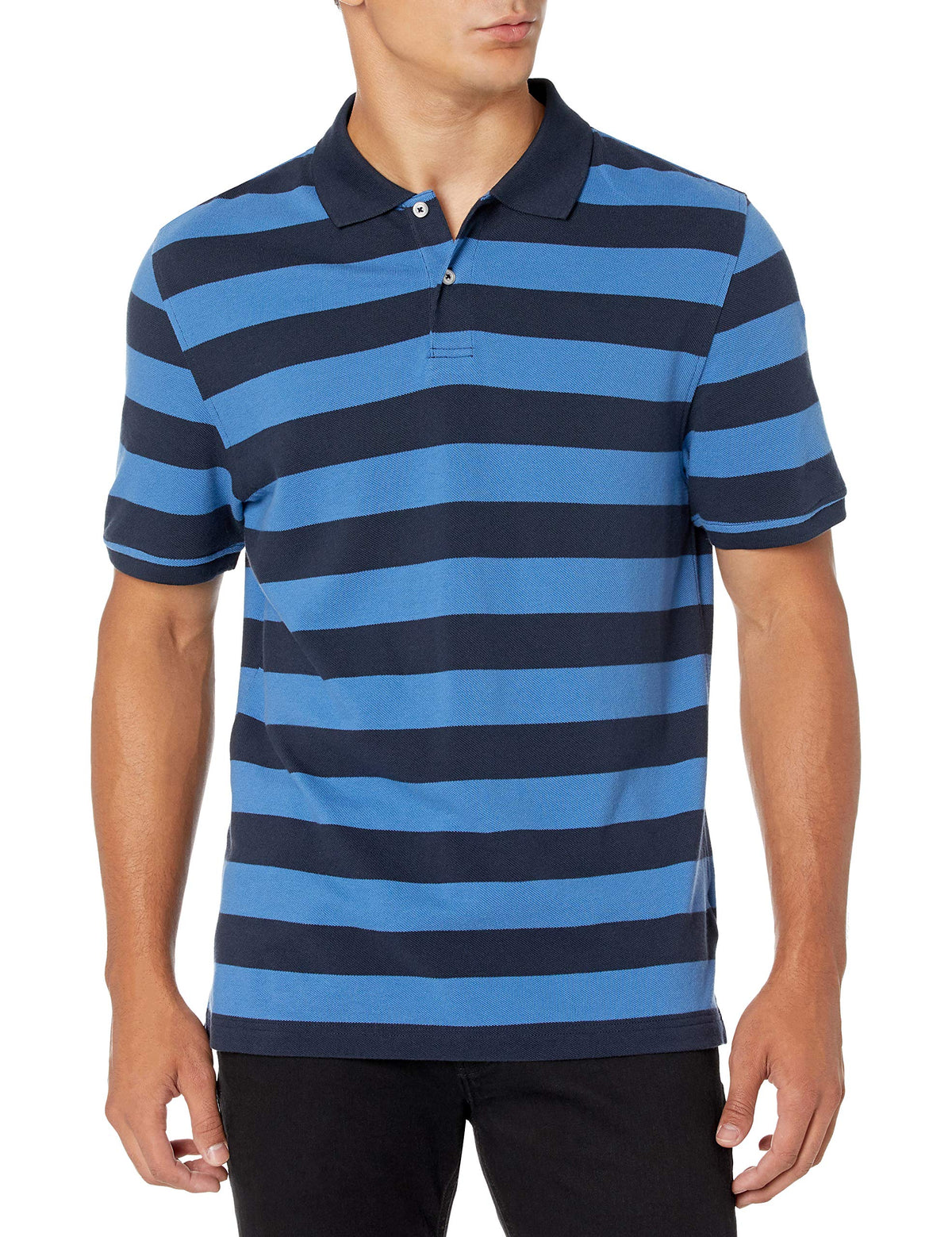 Amazon Essentials Men's Short Sleeve Slim-Fit Cotton Pique Polo Shirt, Breathable Collared