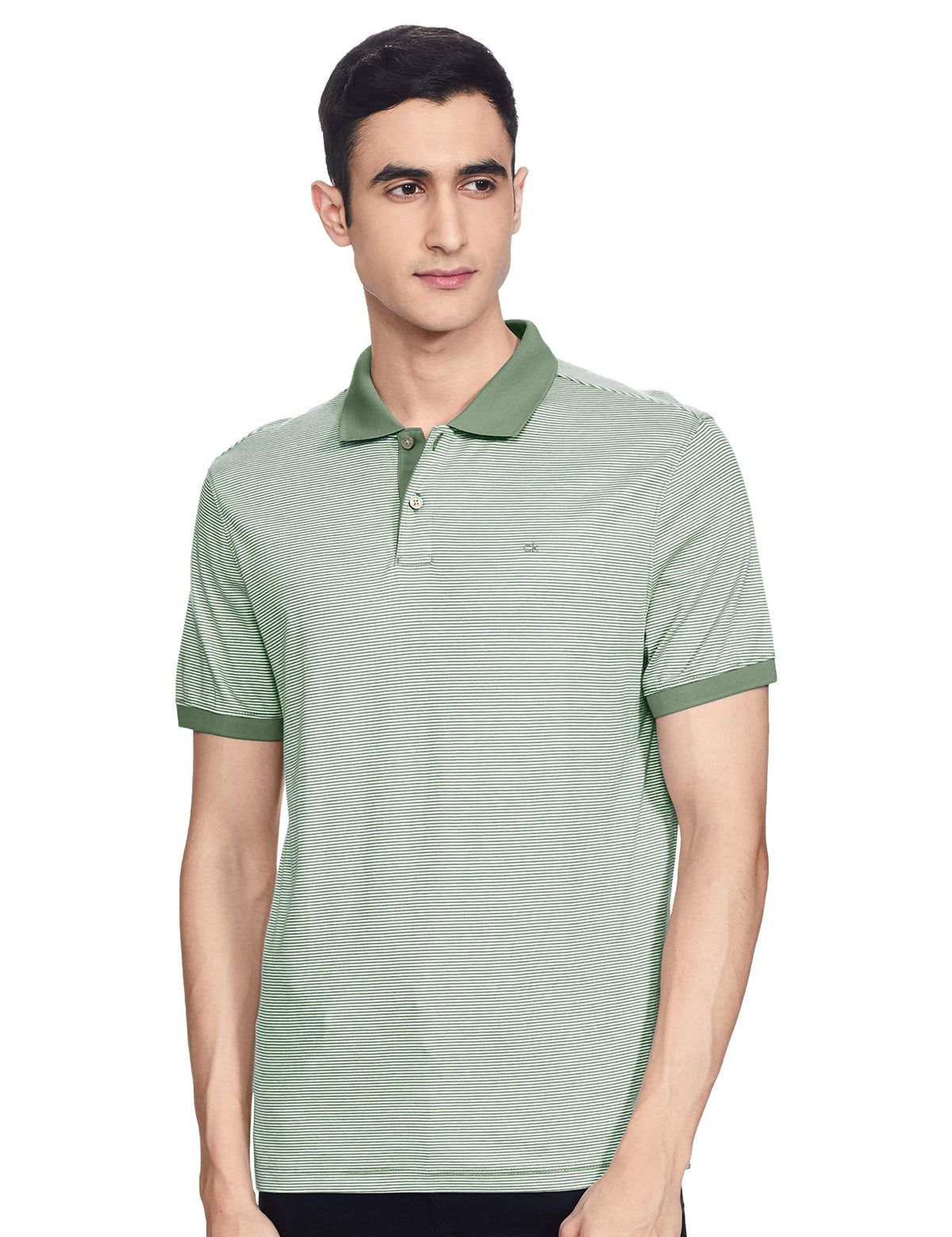Calvin Klein Men's Liquid Touch Polo Stripe with UV Protection