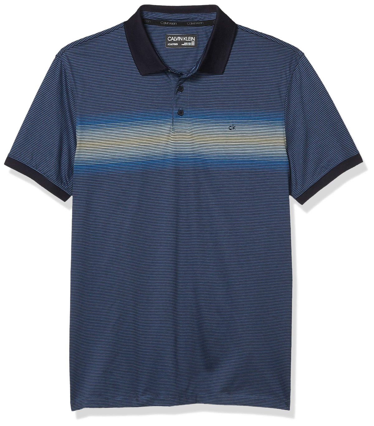Calvin Klein Men's Liquid Touch Polo Stripe with UV Protection