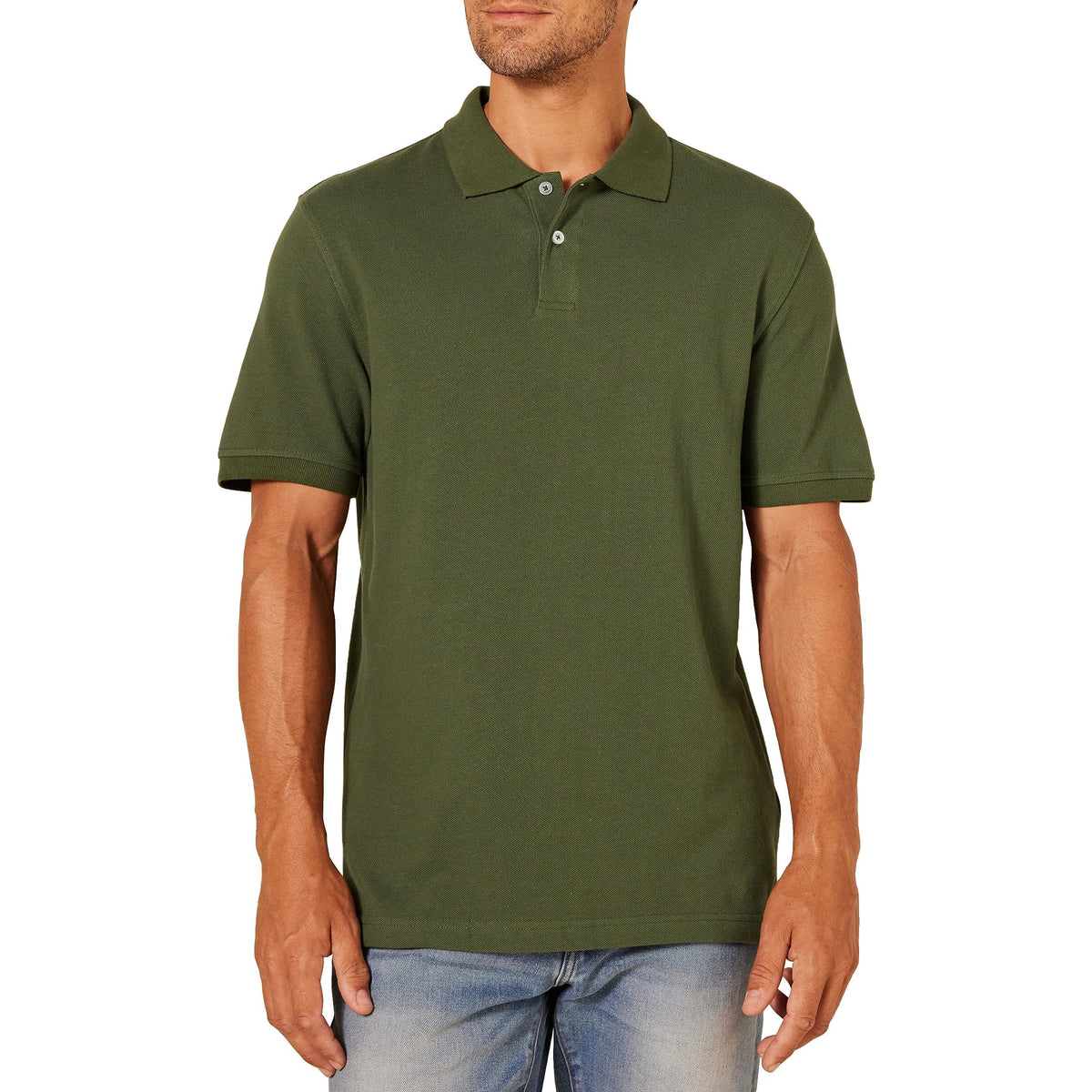 Amazon Essentials Men's Short Sleeve Slim-Fit Cotton Pique Polo Shirt, Breathable Collared