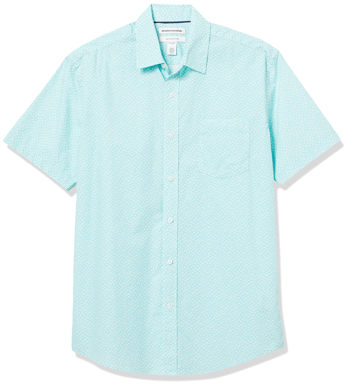 Amazon Essentials Men's Regular-Fit Short-Sleeve Poplin Shirt, Collared, Washed