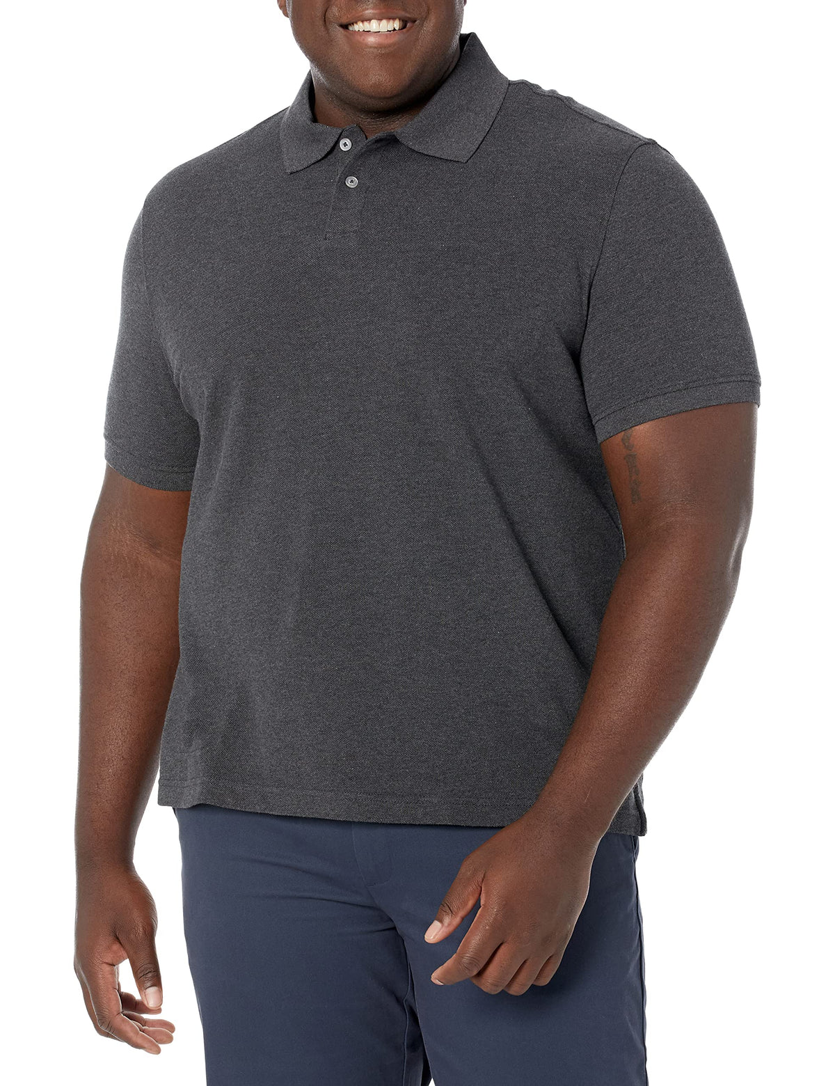 Amazon Essentials Men's Short Sleeve Slim-Fit Cotton Pique Polo Shirt, Breathable Collared