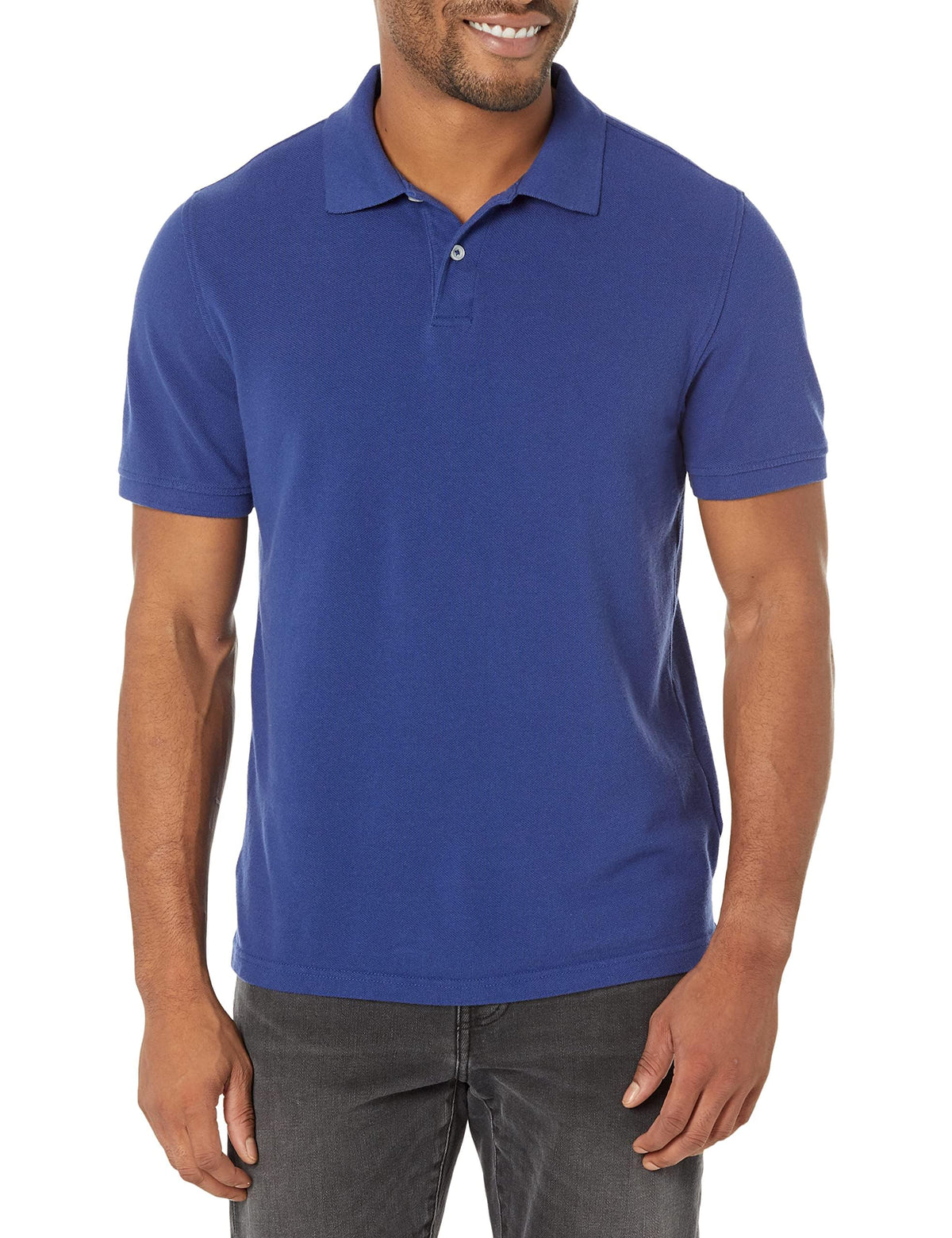 Amazon Essentials Men's Short Sleeve Slim-Fit Cotton Pique Polo Shirt, Breathable Collared