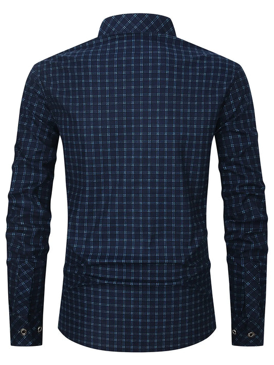 Men's Long Sleeve Classic Style Casual Checkered Shirt 2-Pack, Casual Plaid Shirt, Stylish Button-Up Shirts for Everyday Wear, Comfortable Fit for All Occasions, Casual Wear Clothes