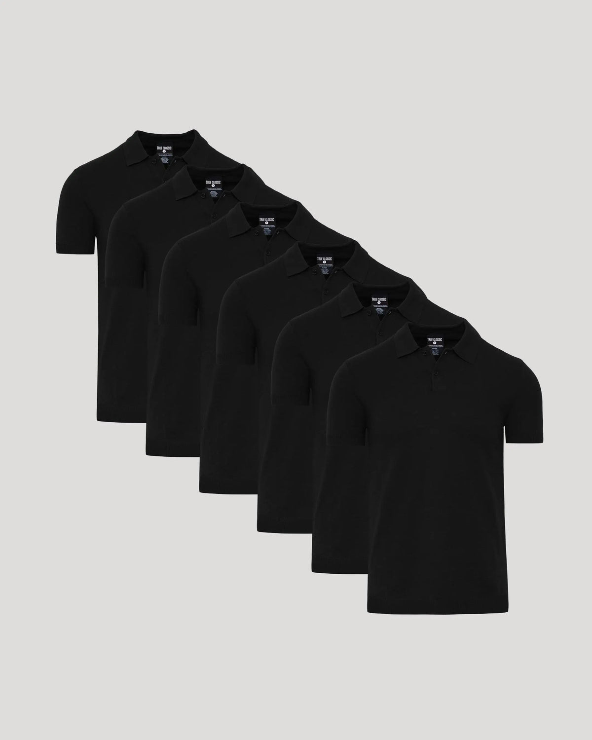 True Classic Men's Dressy Short-Sleeve Knit Polo Sweater - Menswear with Viscose-Polyester Breathable Fabric, Stretch, Moisture-Wicking & UPF 30