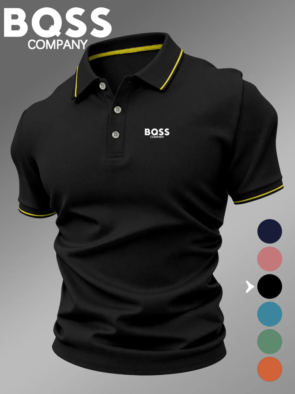 Men's Fitted Collared Summer Polo Shirt, Casual Geometric Print, Breathable and Comfortable, All-Season Wear, High-Quality Durable Polo Top