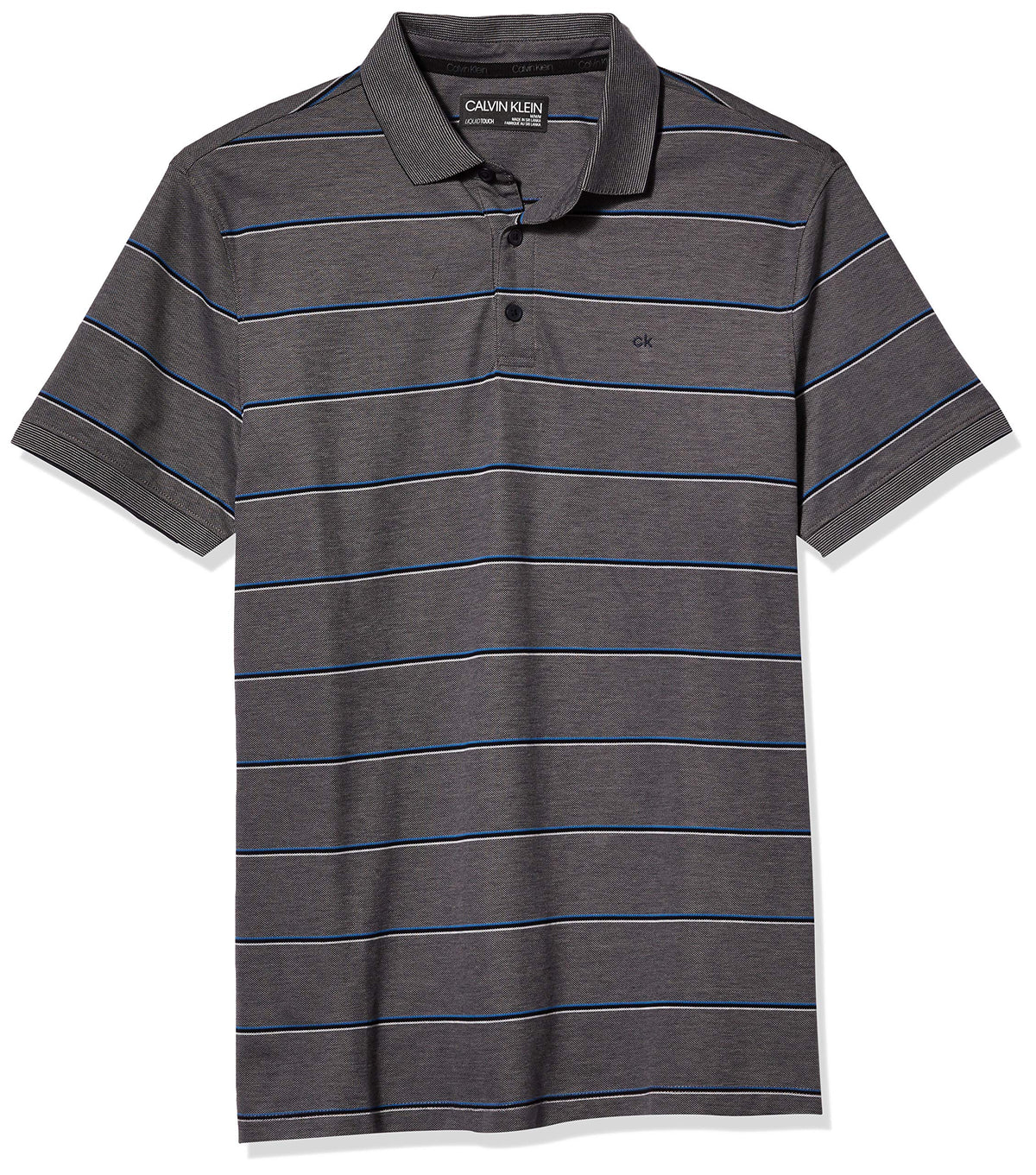 Calvin Klein Men's Liquid Touch Polo Stripe with UV Protection