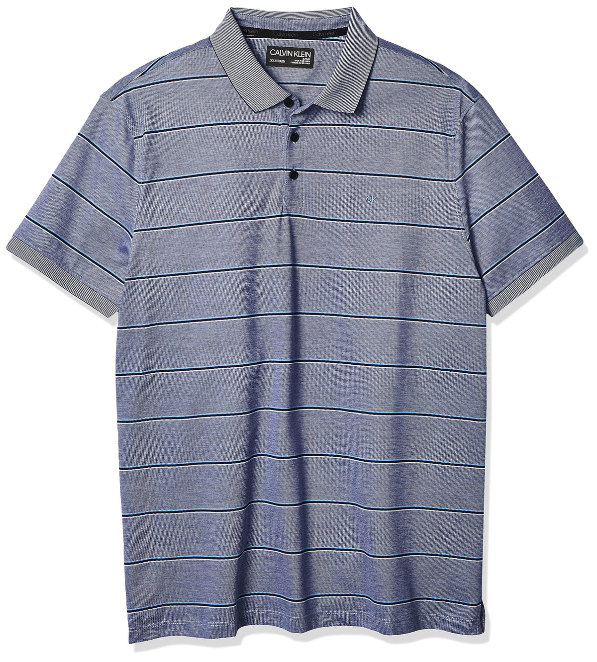 Calvin Klein Men's Liquid Touch Polo Stripe with UV Protection