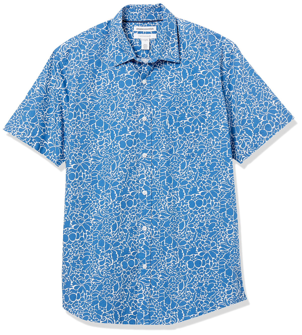 Amazon Essentials Men's Regular-Fit Short-Sleeve Poplin Shirt, Collared, Washed