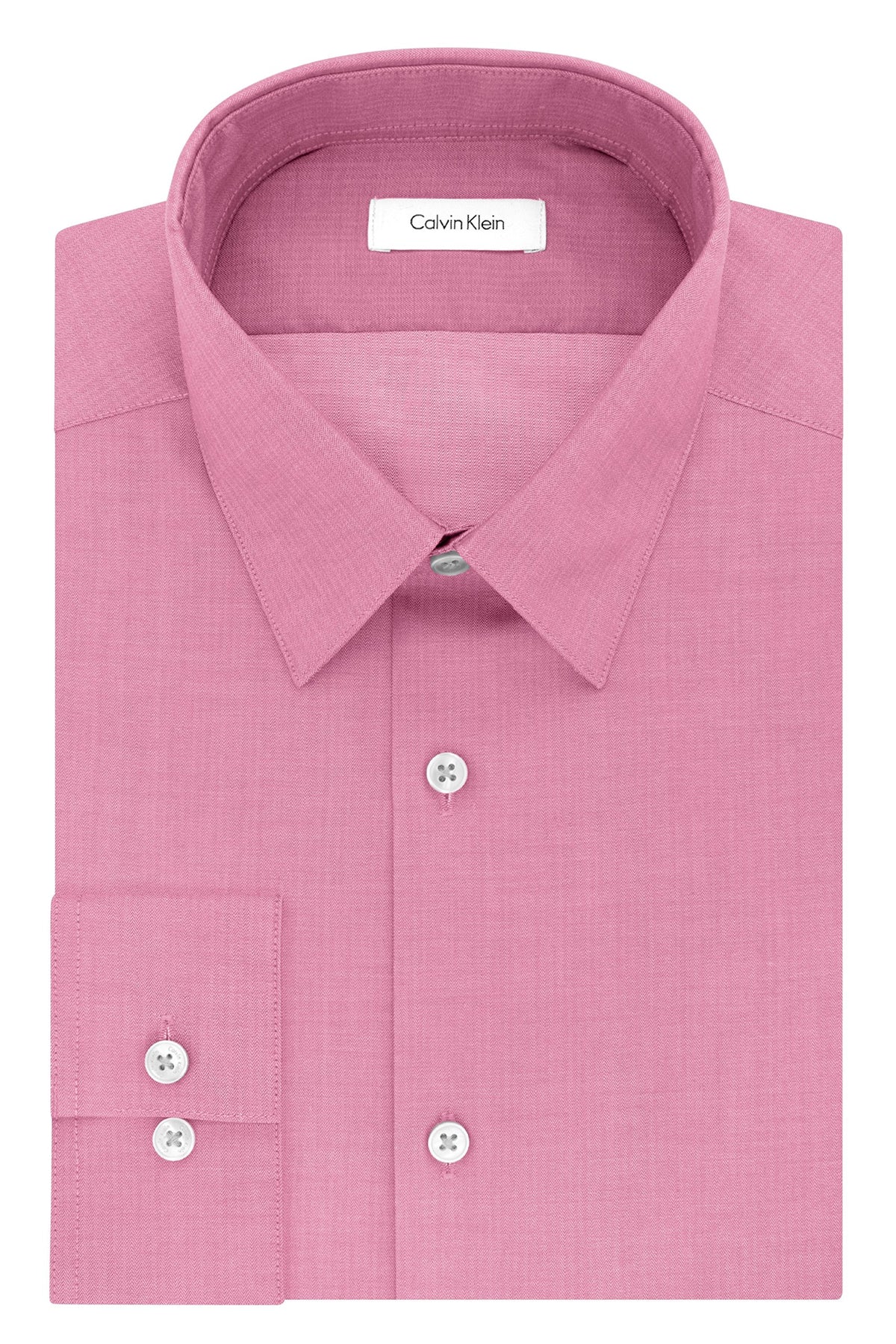 Calvin Klein Men's Slim Fit Non-Iron Herringbone Dress Shirt