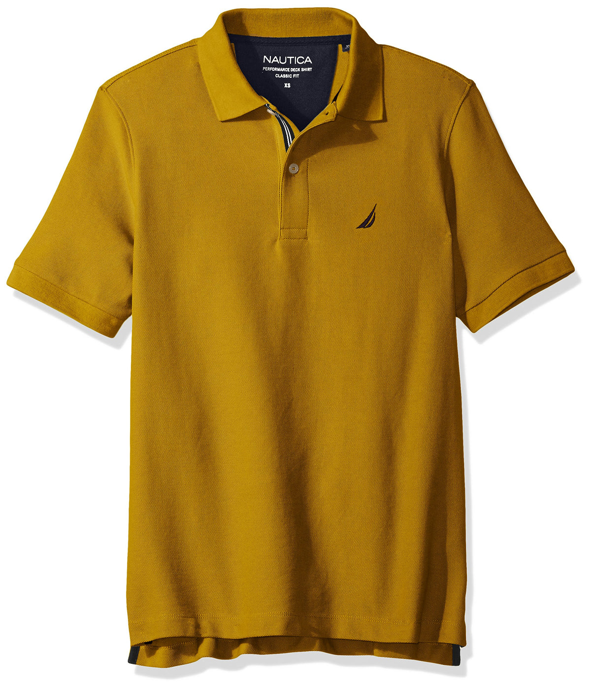 Nautica Men's Classic Short Sleeve Solid Performance Deck Polo Shirt