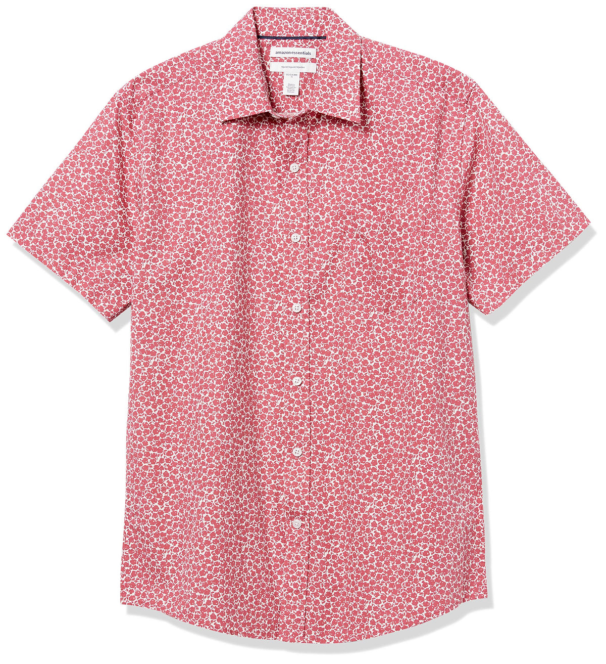 Amazon Essentials Men's Regular-Fit Short-Sleeve Poplin Shirt, Collared, Washed