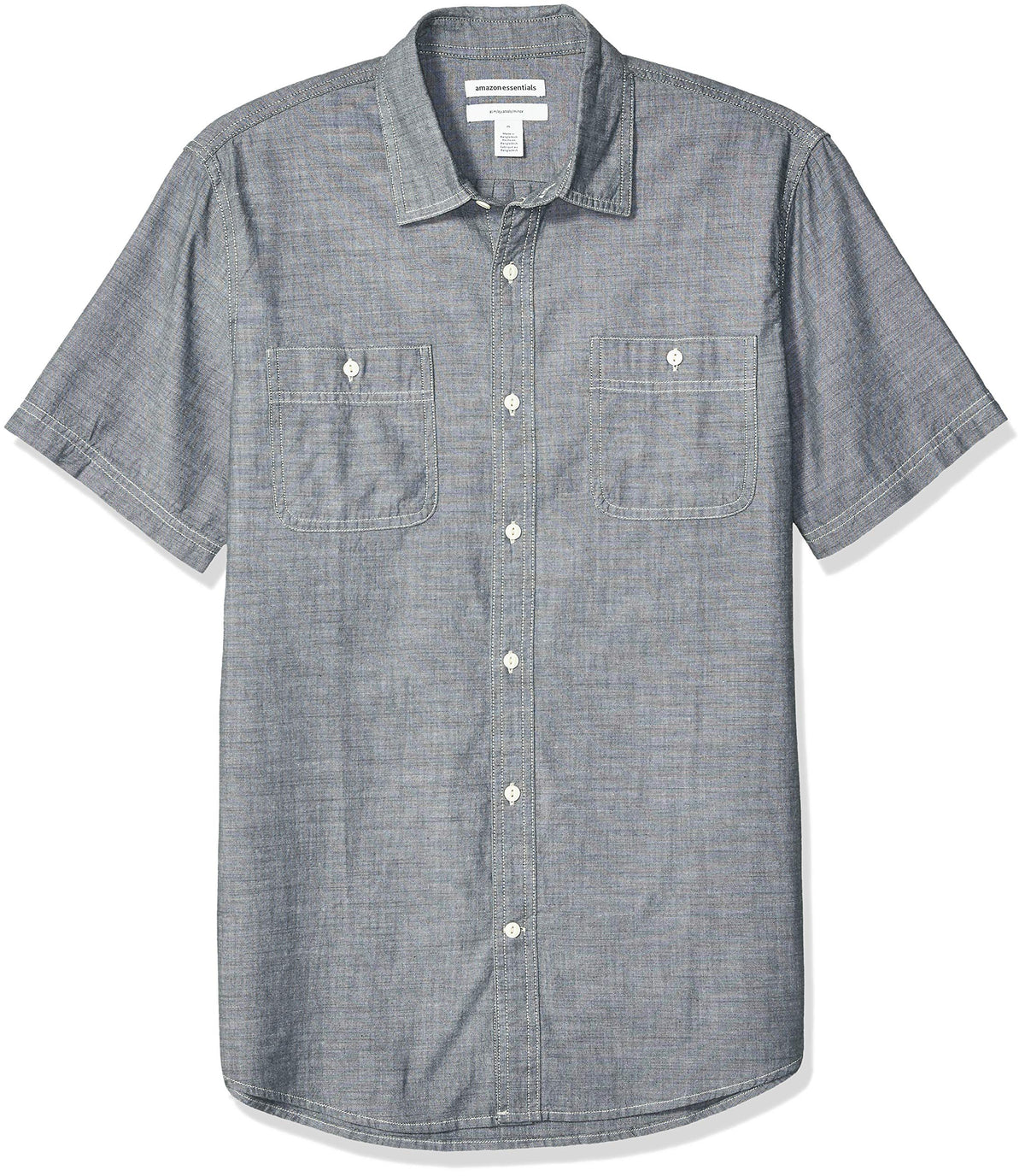 Amazon Essentials Men's Regular-Fit Short-Sleeve Poplin Shirt, Collared, Washed