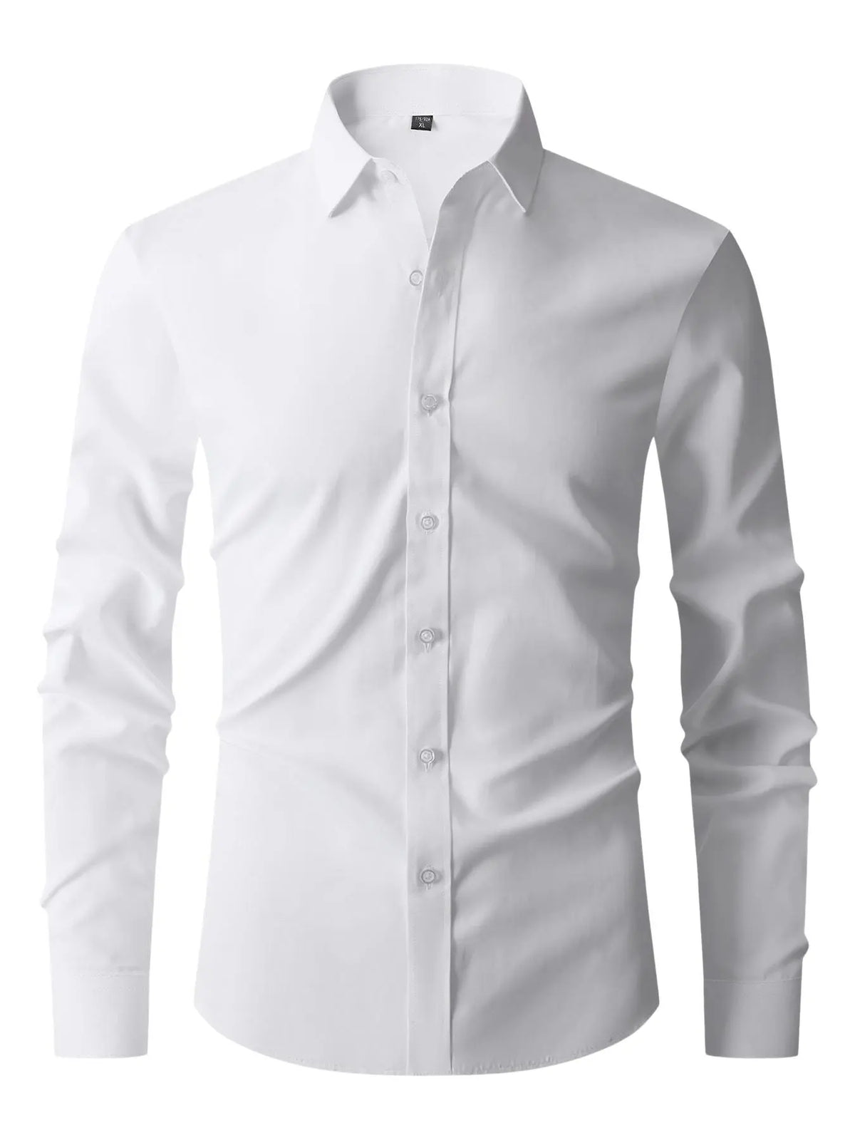 Men’s slim-fit long-sleeve button-up shirts, 3-pack — non-stretch, wrinkle-resistant, moisture-wicking, suitable for everyday wear