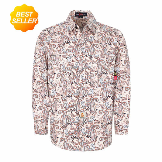 6.5OZ Lightweight Printed FR Shirts With Pearl Snap