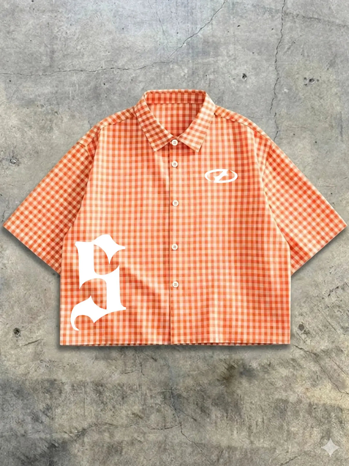 Men's Plaid Checked Graffiti Hand-Drawn Gothic Print Short Sleeve Button Shirt, Summer Vacation Casual Fashion, Classic, Street Style, Vibe, Vintage, Trendy, Streetwear Shirts, Menswear