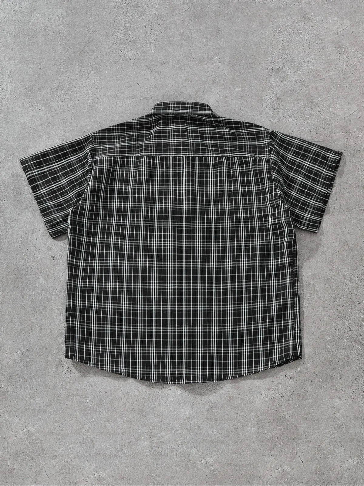 Men's Plaid Print & Letter Print Short Sleeve Shirt, Regular Fit Casual Comfy Top for Daily Wear, Men's Casual Comfy Collared Clothes for All Seasons, Button Front Shirts, Casual Printed, Checked Plaid Shirt