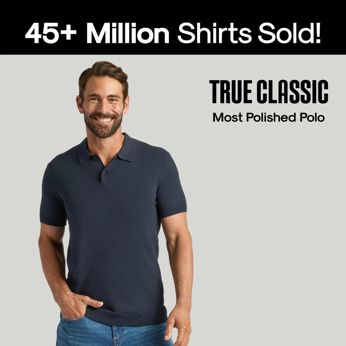 True Classic Men's Dressy Short-Sleeve Knit Polo Sweater - Menswear with Viscose-Polyester Breathable Fabric, Stretch, Moisture-Wicking & UPF 30