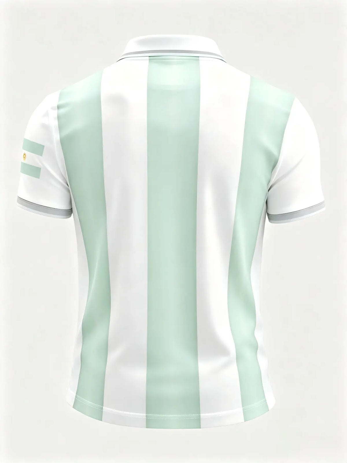 Men's Argentina-Themed Polo Shirt, Striped Polo Tee, Blue Striped Sun-Print Short-Sleeve Top, Summer Fan Fashion Casual Slim-Fit T-Shirt