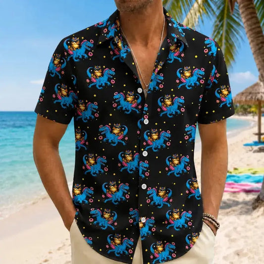 Men's Stylish Print Shirts - Princess Donut Cat Button, Dungeon Crawler Carl Tropical, This is an Outrage Man Designs - Menswear for Casual Day Wear