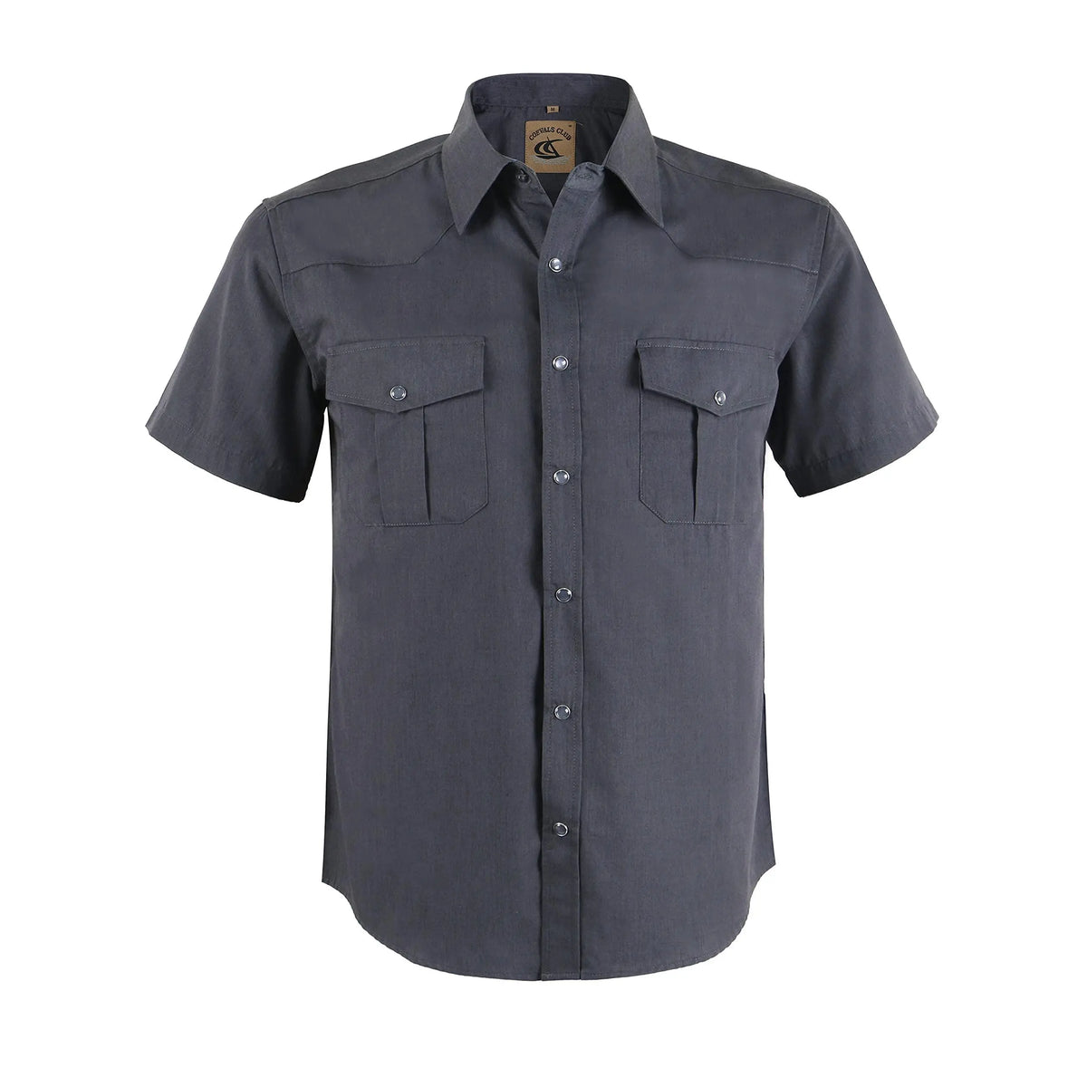 COEVALS CLUB Men's Casual Western Plaid Shortsleeve Cowboy Shirt - Durable Polyester-Cotton Blend Work Top, Breathable Lightweight, Pearl Snap Buttons, Western Style Wardrobe Staples for Summer Vacation, Wild West Outdoors