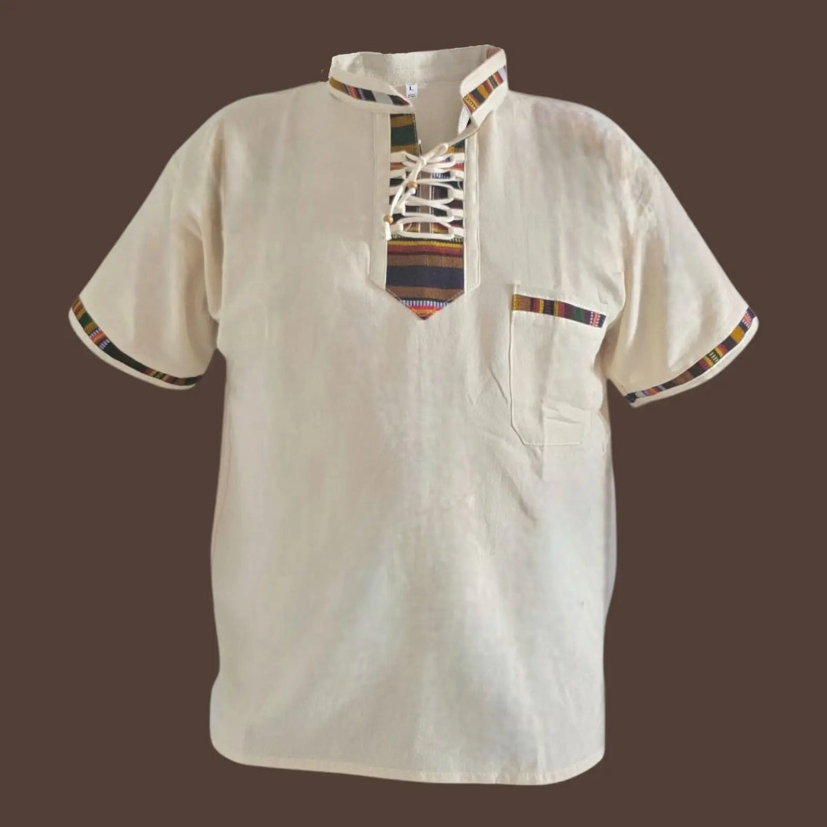 Sacbe Clothing Typical Guatemala Shirt with Hand Embroidered Mayan Pattern Menswear Top Casual Breathable Outfits