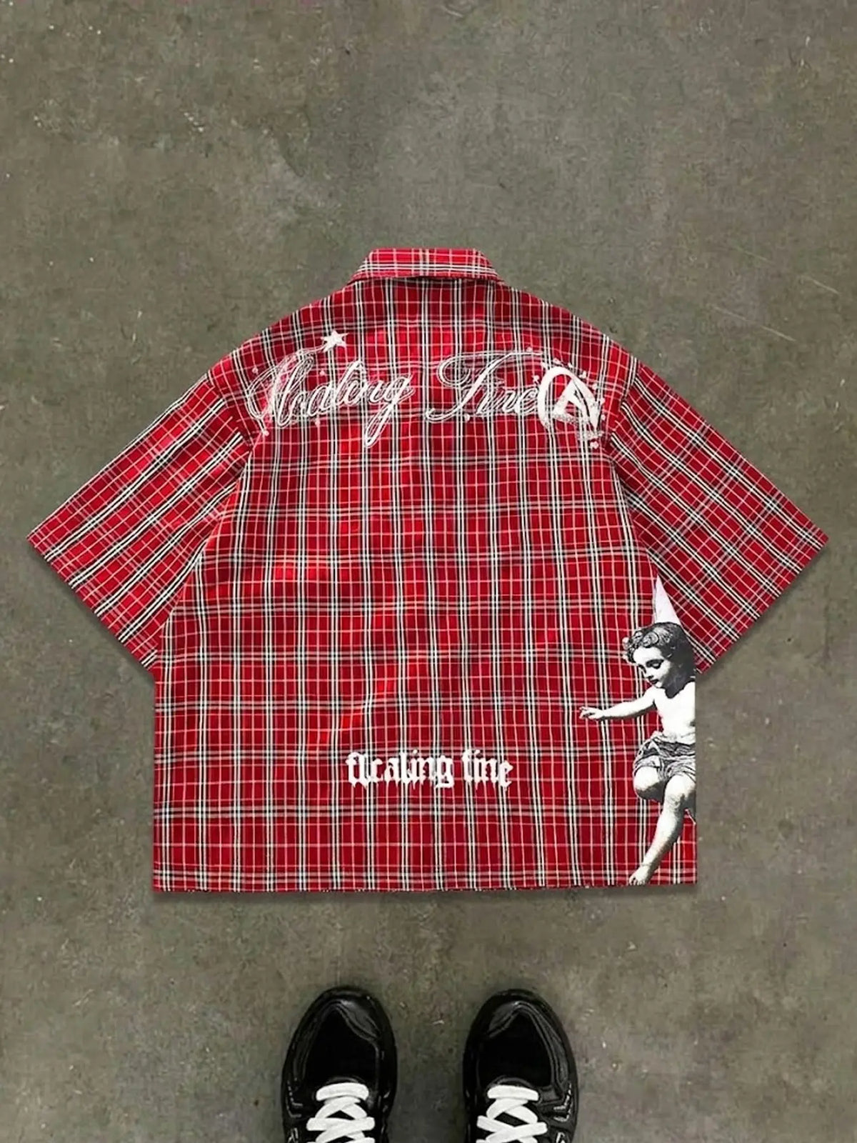 Men's Plaid Checked Loose Polo Shirt, Button-Up Casual Top, Outdoor Party Wear, Comfortable Street Style, Streetwear Collared, All-Season Fashion