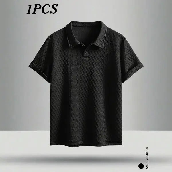 3-Pack men‘s summer outdoor casual jacquard polo shirts—the textured fabric resists shape distortion, and the traditional lapel is perfect for business meetings and everyday shopping/casual wear.
