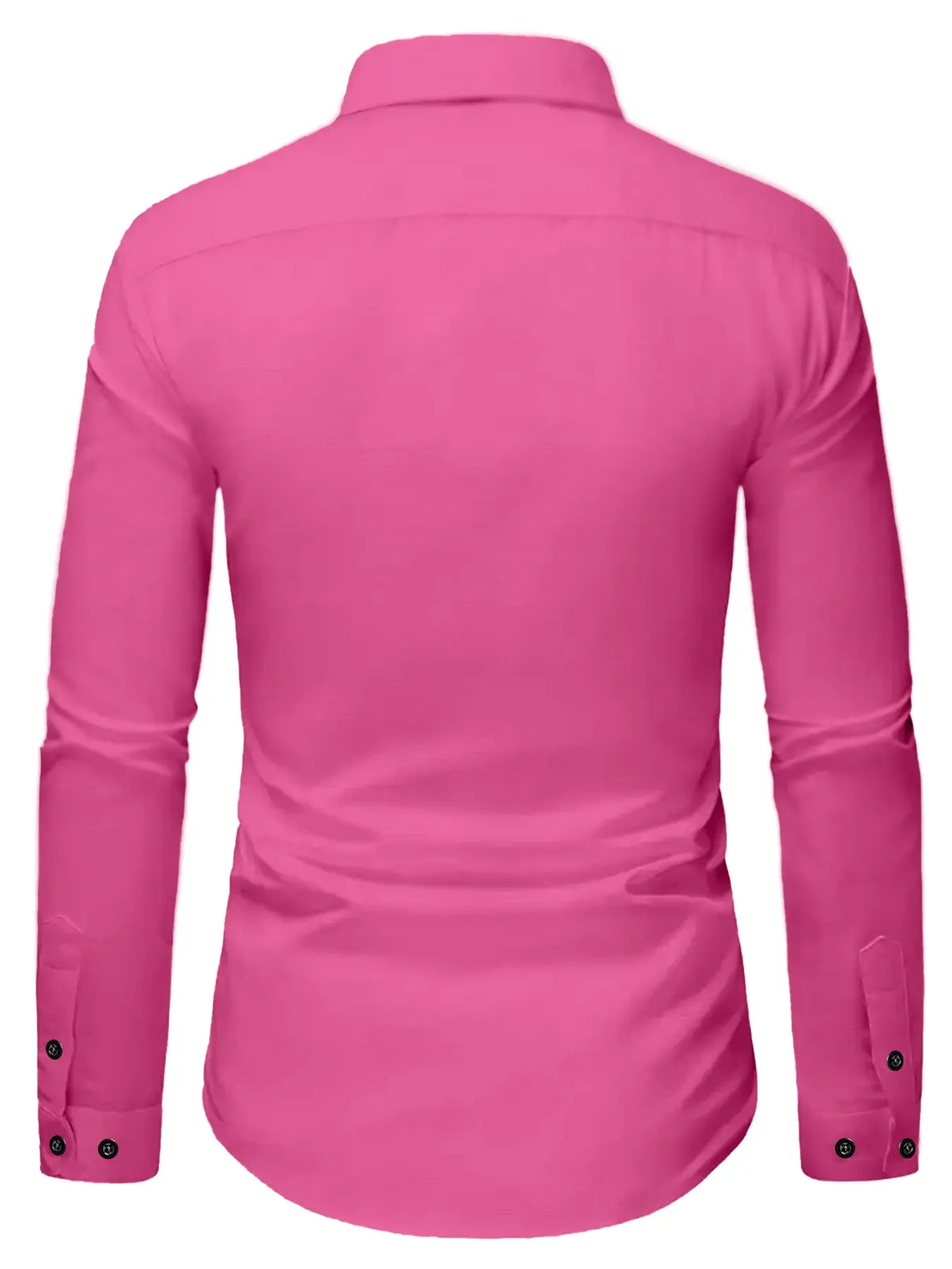 Men's Slim Fit Pocket Plain Collared Long Sleeve Shirt, Comfortable Fashion Fabric Design, Perfect for Parties & Festivals, Raspberry Cs7113