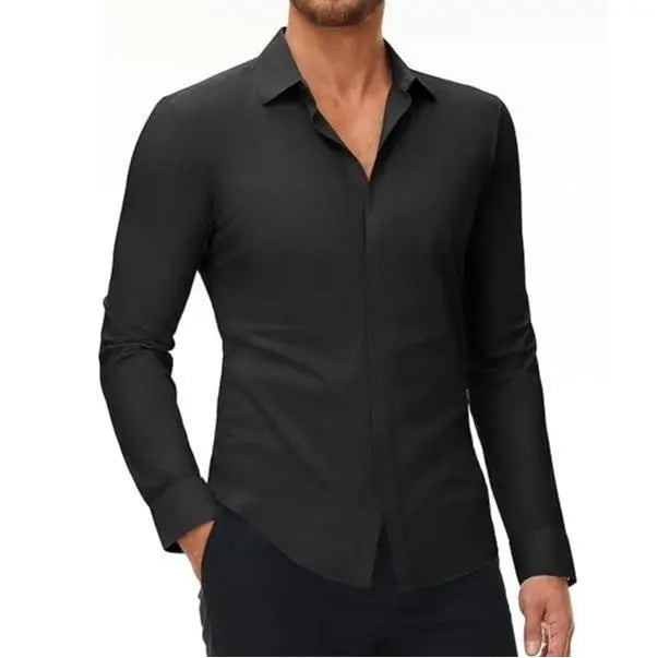Alimens&Gentle Dress Shirts 16-Way Stretch Slim Fit Long Sleeve Button Down Business Casual Shirts Wrinkle Free Traveler Shirts Top Menswear sohochic style